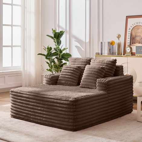 méridienne surdimensionnée, canapé-lit en fausse fourrure avec porte-gobelet, fauteuil ultra-doux, aucun assemblage requis (1/5)
