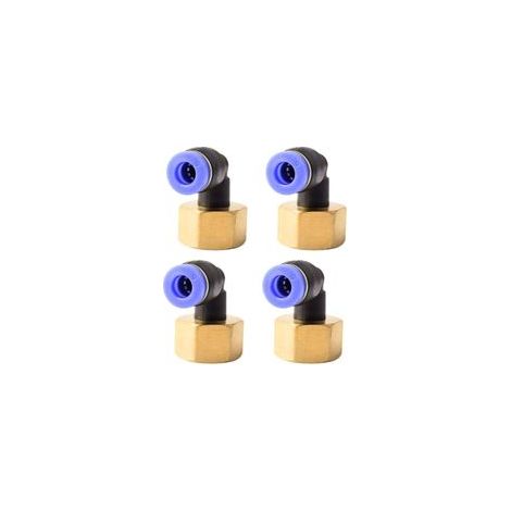 Raccord pneumatique coudé à 90° PLF avec filetage intérieur. Raccord pneumatique pour une insertion rapide du tuyau. Raccord pour air comprimé – Lot de 4 (6 mm x 3/8"). (1/5)