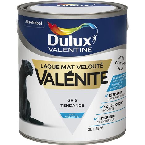 [PROMO] Peinture Laque Valénite Mat Gris Tendance 2 L - Dulux Valentine