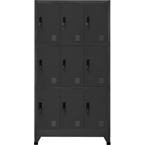 Maison Exclusive - Armadietto con Serratura Antracite 90x45x180 cm in Acciaio (1/5)