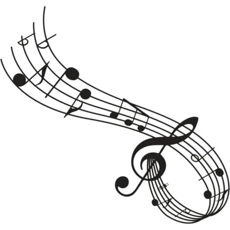 Autocollant mural noir motif notes de musique en PVC pour décoration dans maison et salle de musique sans résidu facile à appliquer (1/5)