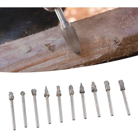 Ensemble de 10 Têtes de Meulage en Carbure de Tungstène pour Bois Travaux de Finition et Rainurage -KZQ (1/5)