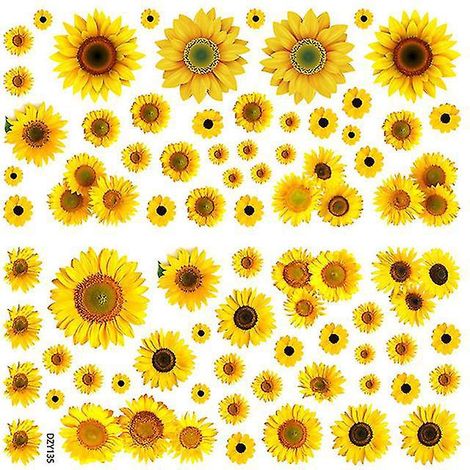 1 autocollant mural tournesol (1/3)