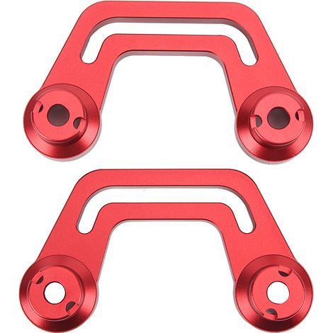 Support Double Rail pour Lumière de Travail, Paire de Fixations Pilier A Jeep JL/JLU 2018‑2022, Structure Aluminium Anodisé Rouge (1/5)