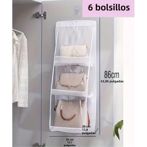 Organisateur de sacs à main multicouches pour placard, 1 pièce, 6/8 compartiments, économe en espace pour valises et sacs à main, matière polyester (1/4)