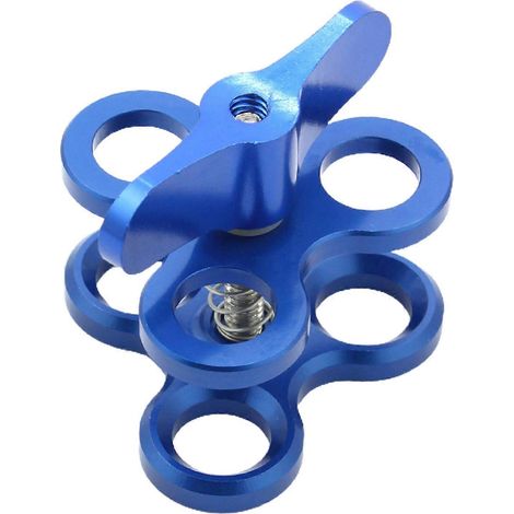 Support de bras en alliage d'aluminium pour lampe de plongée avec clip papillon à boule de 2,5 cm (1 pouce). (1/5)