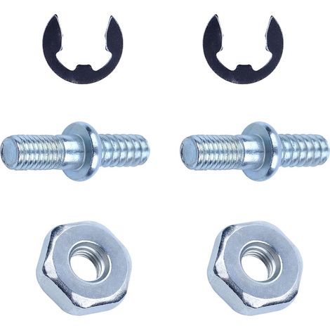 2 pièces de boulons et écrous de tendeur de barre réglables pour Stihl MS170 MS180 017 018 021 023 025 MS210 MS230 MS250 tronçonneuse avec clip en E, remplacement 1123 664 2400 0000 955 0801 (1/5)