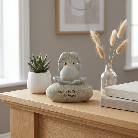 Coastal Beach Pebble Ornament (1/2)
