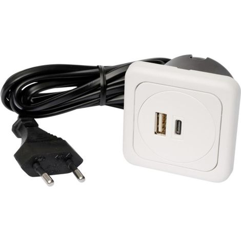 interBär 9016-018.81 3fach USB-Ladesteckdose 1er Set mit USB, mit USB-C® IP20 Weiß