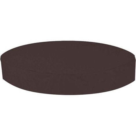 Baignoire extérieure ronde protège-hiver imperméable, housse de protection marron café, diamètre 210 cm, hauteur 30 cm, couverture résistante aux intempéries pour spa et bain à remous. (1/5)