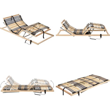 Sommier à lattes électrique sans matelas avec 7 zones 80x200 cm - Sommier Électrique - Sommier À Lattes - Lit Plateforme - Lit Ajustable - Support Lombaire - Home & Living (1/5)