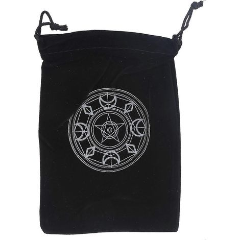 Pochette à cordon de 17 x 11,5 cm pour cartes de tarot, bijoux et pièces de monnaie.