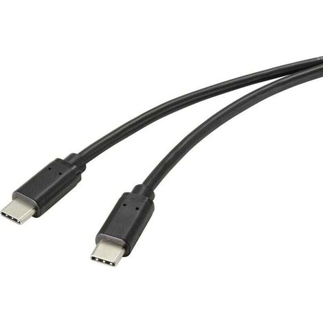 Câble USB USB 2.0 USB-C® mâle 2.00 m noir avec surface antimicrobienne RF-4716842 Y361592 (1/4)