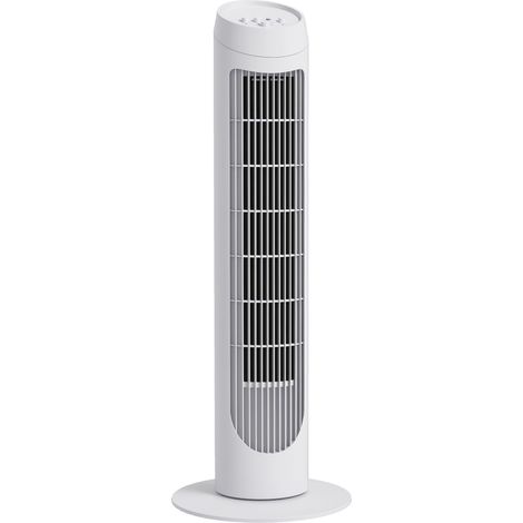 Beyamis 45-W-Turmventilator, leiser Vertikalventilator mit 3 Geschwindigkeitsstufen, 70°-Oszillation für Wohnzimmer, Ø 27 x 75 cm, Weiß