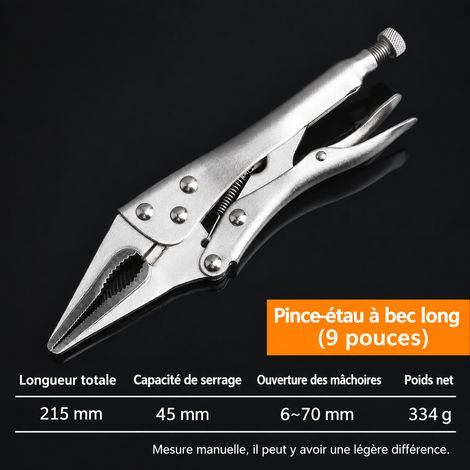 Pince-étau Manuelle 9 Pouces à Bec Pointu en Acier au Carbone 9 pointe pointue 1 kg – Livraison gratuite