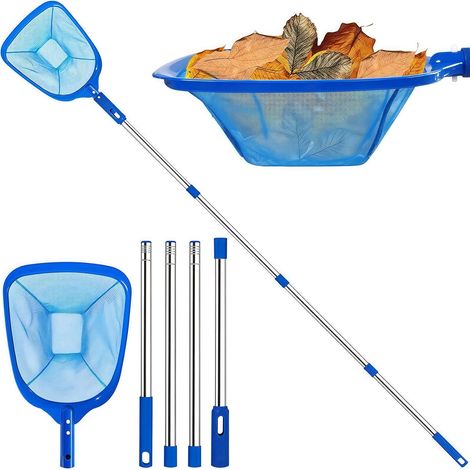 Épuisette Piscine 185 cm, Epuisette Piscine Fond avec Manche Télescopique, Kit Nettoyage Piscine Maille Réglable, Nettoyage Piscine pour Piscines, Fontaine, Étang (1/5)