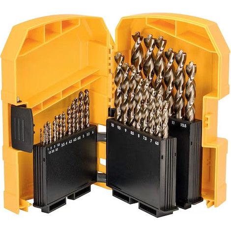 Dewalt – Jeu de forets à métaux HSS-Co 29 pièces – Forets de 1 à 13 mm – Pour perceuse – Coupe nette sans éclat