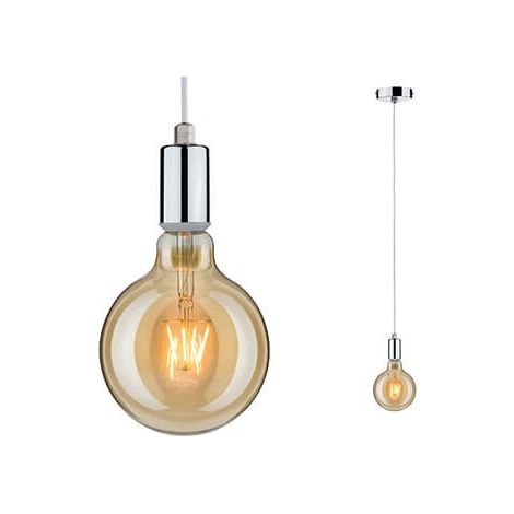 Suspension Larus - E27 - 20W - Chrome - Dimmable - Sans ampoule (1/5)