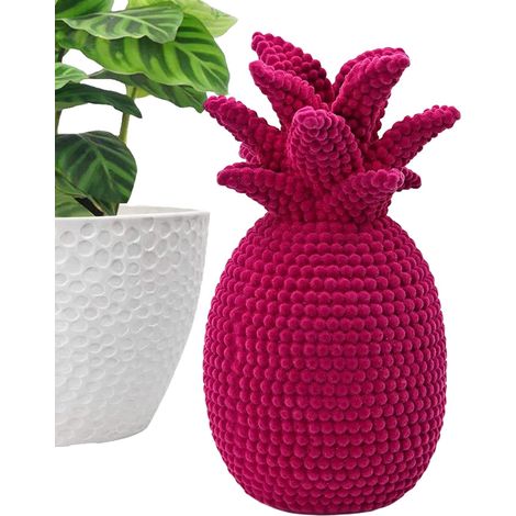 Figurines en Forme D'Ananas pour Décoration D'Intérieur,Pièce Maîtresse de Table Veloutée 24 cm,Sculptures Modernes pour Étagère Cabinet Cheminée Lieu De Travail Fête des Vacances (1/5)