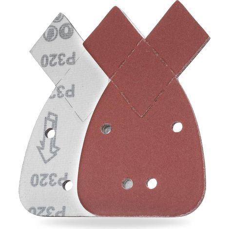 20 pièces feuilles abrasives grain 320, 4 trous de fixation auto-agrippante, papier abrasif arrière, 2 pointes de rechange, compatible avec ponceuse Black and Decker, 140 x 95mm, (1/5)