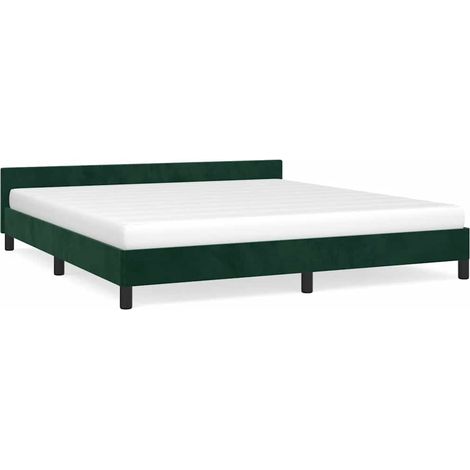 Maison Exclusive - Giroletto senza Materasso Verde Scuro 160x200 cm in Velluto (1/5)