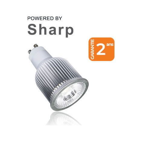 Lampe led GU10 dimmable 3000K – 8W – 620 lm – Angle de diffusion 45° – Durée de vie 40000h – Garantie 5 ans – Aerospot