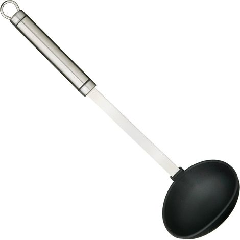 KitchenCraft Professional - Cucchiaio de Cucchiaio da cucina, testa in nylon antiaderente, acciaio inox, 33 cm (1/3)