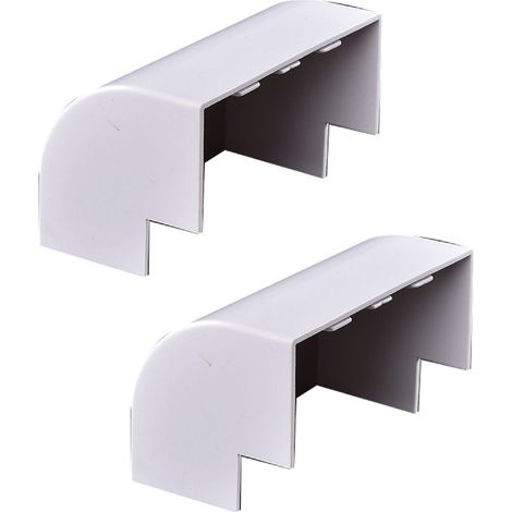 2 Pezzi Connettore Angolare Per Canaline Passacavi 60X40mm, Angolo Interno Con Curva, Colore Bianco