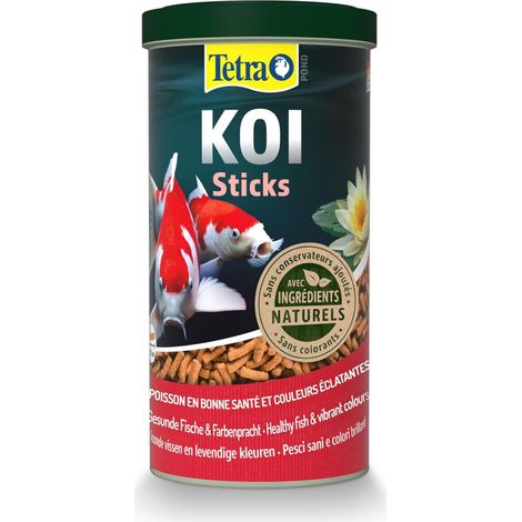 Aliment complet flottant Koï stick 1 litre , 140 g pour carpes koï de bassin - Tetra