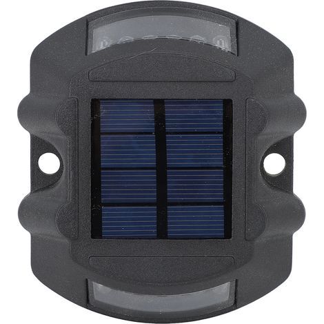 Solar Path Light – IP68 Waterproof Aluminum Alloy Road Marker, Red Light, 12 LEDs (1/5)