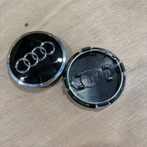4 Radkappen (61 mm) für Audi A4L, A3, A6L, Q2, Q3 und Q5L Modelle, schwarzes Felgenmuster, 4 Stück, schwarz (1/4)