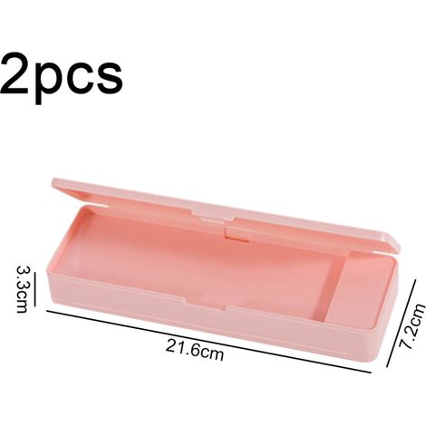 Caja de almacenamiento portátil, estuche para lápices de doble capa de gran capacidad, caja de almacenamiento de material de oficina de plástico PP no tóxico de alta calidad, diseño ecológico en forma