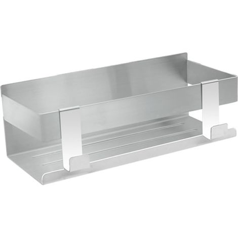 Étagère de salle de bain en acier inoxydable à fixation murale, sans perçage (argent, Dimensions : 23×10×8,2 cm) (1/5)