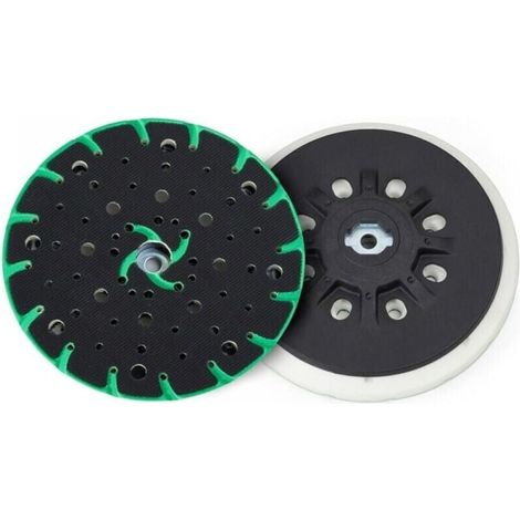 Patin de ponçage 150 mm avec aspiration de poussière – Filetage M8 – 49 trous – Velcro résistant pour surfaces planes et courbes (1/5)