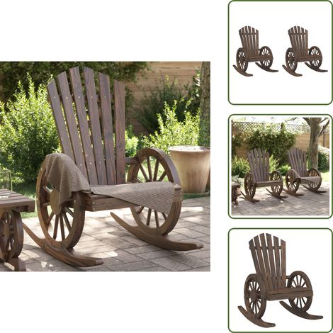 The Living Store Adirondack-Schaukelstühle 2 Stk. Massivholz Tanne - Adirondack Sessel - Gartenstuhl - Holzsessel - Gartengeräte - Balkonmöbel (1/5)