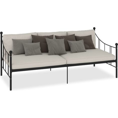 Maison Exclusive - Tagesbett-Rahmen Schwarz Metall 90×200 cm