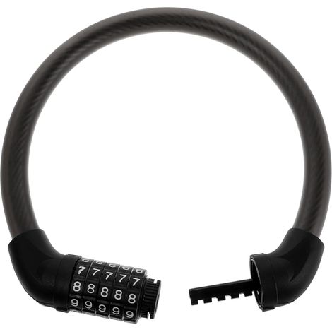 Heavy-Duty Bicycle Chain Lock, Reinforced Cable, 50cm, Matte Black, Combination Lock, Waterproof, Anti-Theft for Electric Bikes, Outdoor Use, Sports Security (1/5)