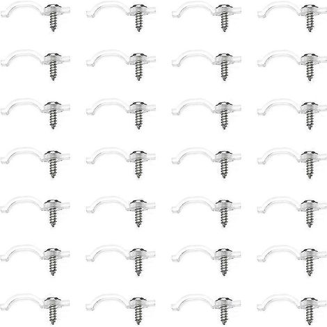 100 supports de câbles pour guirlandes lumineuses LED, clips de fixation pour câbles de voiture. (1/3)