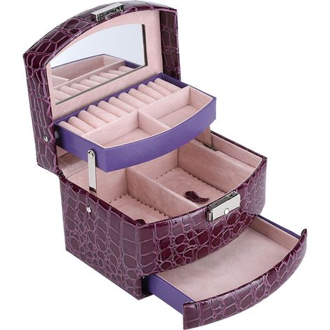 3-stöckige Schmuckaufbewahrungsbox für Halsketten, Ringe und Ohrringe, Schreibtisch-Organizer, Geschenk für Frauen, Wohnaccessoire (1/5)