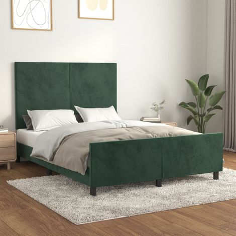 Cadre de lit sans matelas-Structure de lit vert foncé 140x190 cm velours 978596 (1/5)