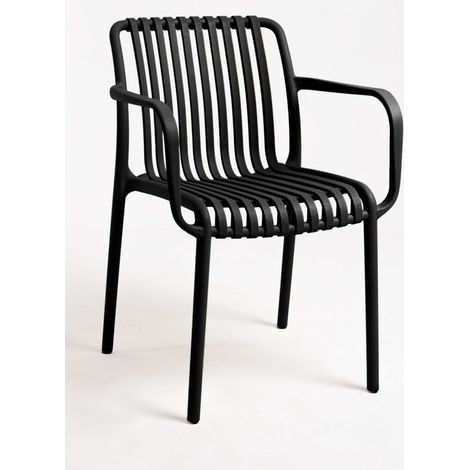Sillas Jardín - Silla Somer con Reposabrazos - Negro (1/4)