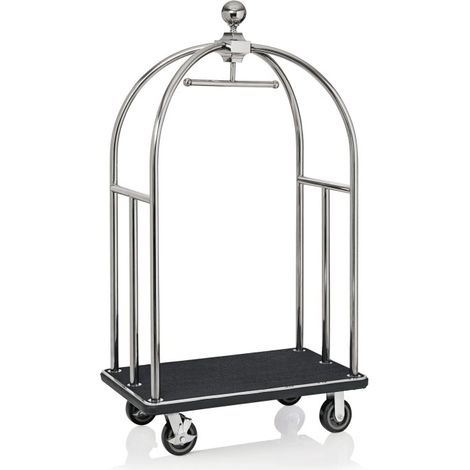 Chariot à bagages 112 x 60 x 185 cm inox poli moquette noire UNITY - Was Germany (1/2)
