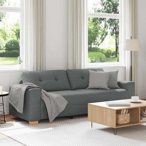 vidaXL Canapé 3 places gris foncé 220 x 78 x 80 cm tissu