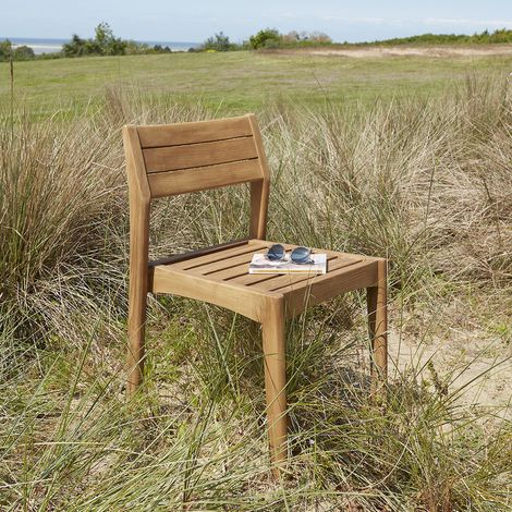 Chaise de jardin en teck recyclé massif (1/5)
