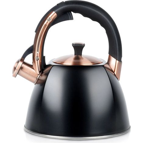 Whistling Black Stainless Steel Kettle, 2.8L Capacity (1/5)