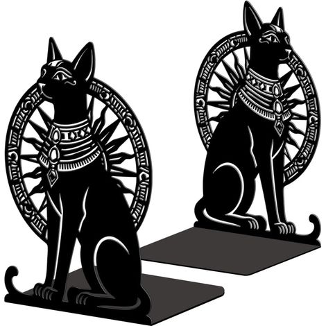 Lot de 2 Serre-Livres Métal Chat Égyptien Décoratif (1/5)