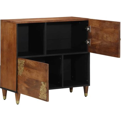 Buffet Meuble de rangement avec porte Marron 80 x 33 x 75 cm Bois de mangue massif (1/5)