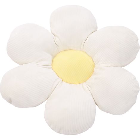 White Daisy Shaped Seat Cushion Flower Throw Pillow (1/4)