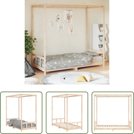 vidaXL Bois de pin - Cadre de lit pour enfant 90x190 cm Bois de pin massif (1/5)