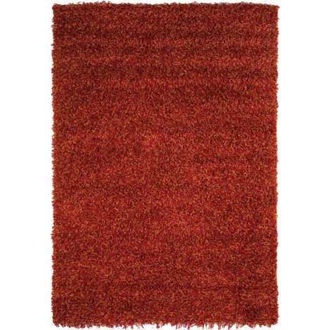 SUPER SHAGGY - Tapis shaggy moelleux et ultra doux rouge terracotta 135x190